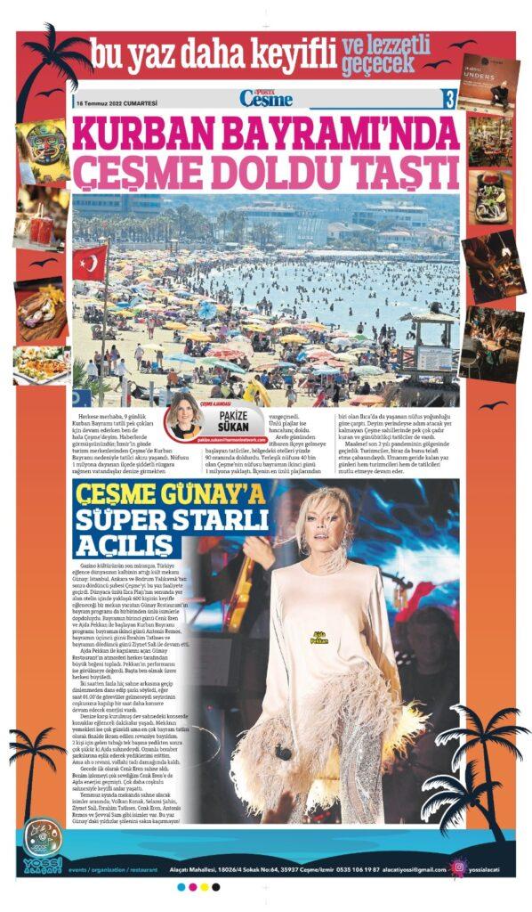 Read more about the article Kurban Bayramı’nda Çeşme doldu taştı